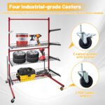 Car Parts Management Mobile Cart, Auto Body Parts Rolling Storage Rack with Wheels, Shelves Workshop Trolley for Automotive Tools and Accessories - Image 4