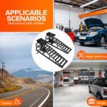 Vertlley 2Pcs Car Ramps with 5t/11050 lb, Heavy-Duty Steel Vehicle Ramps, Portable Car Lift , Built-in Hydraulic Jack, Black - Image 2