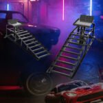 S-HOME 5 Ton Hydraulic Auto Car Truck Service Ramps in Red Color, Garage Lift Frame for Automotive Repair - 2 Pack Set,Black - Image 4