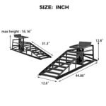 S-HOME 5 Ton Hydraulic Auto Car Truck Service Ramps in Red Color, Garage Lift Frame for Automotive Repair - 2 Pack Set,Black - Image 8