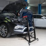 Foldable Topside Creeper, Automotive Engine Creeper with 45”-66” Adjustable Height, 400LBS Capacity High Top Automotive Creeper with 4 Swivel Caster Wheels and - Image 3