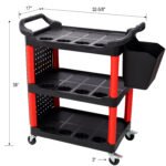 3-Tier Auto Detail Cart with Wheels, Bucket & Tools for Garage Workshop - Image 2