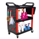 3-Tier Auto Detail Cart with Wheels, Bucket & Tools for Garage Workshop - Image 5