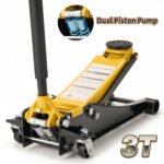 Naipo 3 Ton Low Profile Floor Jack, Dual Piston Hydraulic Pump, Heavy Duty All Steel Construction, Lifting Range 2.8"-19.7", Use for Car, SUV, Mini RV, Light Tr