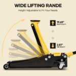 Naipo 3 Ton Low Profile Floor Jack, Dual Piston Hydraulic Pump, Heavy Duty All Steel Construction, Lifting Range 2.8"-19.7", Use for Car, SUV, Mini RV, Light Tr - Image 3