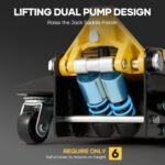 Naipo 3 Ton Low Profile Floor Jack, Dual Piston Hydraulic Pump, Heavy Duty All Steel Construction, Lifting Range 2.8"-19.7", Use for Car, SUV, Mini RV, Light Tr - Image 4