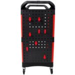 3 Tier Rolling Auto Detail Cart With Wheels,With Bucket & Panel & Hook,for Detailers Garage, Workshop, Repair Shop, Storage Tool,Red&Black - Image 7