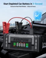 AVAPOW 5000A Car Battery Jump Starter with Air Compressor, 12V Portable Battery Booster, 150PSI Cordleess Tire Inflator with Auto-Shutoff, Emergency Multi-Funct - Image 2