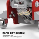 JACK BOSS Floor Jack 3 Ton Hydraulic Low Profile Aluminum and Steel Racing Car Jack with Dual Pump, Rapid Lift - Image 5