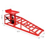 Auto Car Truck Service Ramps Lifts with Pedal, Garage Car Lift Hydraulic Ramps 5 Ton,Automotive Hydraulic Lift Repair Frame Lift(2 Pack) Red - Image 2