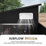 BaPiPro 8'x4' Lean-to Metal Storage Shed, Outdoor Lockable Shed with Triple Doors & Vents for Garden, Backyard, Patio - Black - Image 4