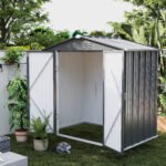 Asofer Outdoor Storage Shed 6 x 4 FT, Lockable Doors Galvanized Metal Garden Shed for Backyard, Garden, Patio - Image 4