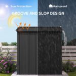 Asofer Outdoor Storage Shed 6 x 4 FT, Lockable Doors Galvanized Metal Garden Shed for Backyard, Garden, Patio - Image 5
