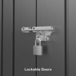 Asofer Outdoor Storage Shed 6 x 4 FT, Lockable Doors Galvanized Metal Garden Shed for Backyard, Garden, Patio - Image 6