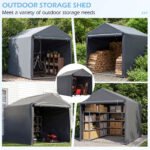 Erommy 5x7 FT Storage Sheds , Portable Sheds and Outdoor Storage with Rolled up Zipper Door for Motorcycles,Bikes and Garden Tools - Image 4