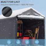 Erommy 5x7 FT Storage Sheds , Portable Sheds and Outdoor Storage with Rolled up Zipper Door for Motorcycles,Bikes and Garden Tools - Image 5