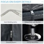 Erommy 5x7 FT Storage Sheds , Portable Sheds and Outdoor Storage with Rolled up Zipper Door for Motorcycles,Bikes and Garden Tools - Image 6