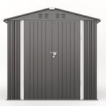 Asofer Outdoor Storage Shed 6’ x 4’, Lockable Doors Galvanized Metal Garden Shed for Backyard, Garden, Patio - Image 4