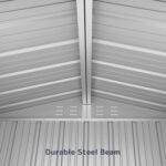 Asofer Outdoor Storage Shed 6’ x 4’, Lockable Doors Galvanized Metal Garden Shed for Backyard, Garden, Patio - Image 8