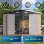 Clouddwell 10 x 12FT Shed Outdoor Storage Shed with Double Hinged Large Door, Large Metal Shed with Lockable Door & Sloped Roof for Garden, Patio and Backyard, - Image 4