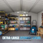 Clouddwell 10 x 12FT Shed Outdoor Storage Shed with Double Hinged Large Door, Large Metal Shed with Lockable Door & Sloped Roof for Garden, Patio and Backyard, - Image 5
