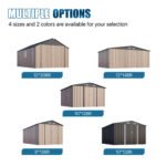 Clouddwell 10 x 12FT Shed Outdoor Storage Shed with Double Hinged Large Door, Large Metal Shed with Lockable Door & Sloped Roof for Garden, Patio and Backyard, - Image 8