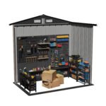Clouddwell 6 ft. x 4 ft. Outdoor Storage Shed, Metal Garden Shed with Lockable Doors & Sloped Roof for Backyard, Patio, Poolside - Image 2