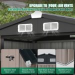 Clouddwell 6 ft. x 4 ft. Outdoor Storage Shed, Metal Garden Shed with Lockable Doors & Sloped Roof for Backyard, Patio, Poolside - Image 4