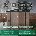 Clouddwell 6 ft. x 4 ft. Outdoor Storage Shed, Metal Garden Shed with Lockable Doors & Sloped Roof for Backyard, Patio, Poolside - Image 5