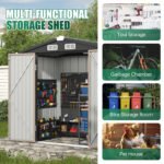 Clouddwell 6 ft. x 4 ft. Outdoor Storage Shed, Metal Garden Shed with Lockable Doors & Sloped Roof for Backyard, Patio, Poolside - Image 6