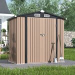 Clouddwell 6 ft. x 4 ft. Outdoor Storage Shed, Metal Garden Shed with Lockable Doors & Sloped Roof for Backyard, Patio, Poolside - Image 8