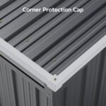 Asofer 6' x 4' FT Outdoor Storage Shed Metal Shed, with Sloping Roof and 2 Lockable Door, Dark Gray - Image 2