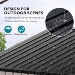 Sunmthink 6.4' x 4' Outdoor Storage Shed with Roof & Lockable Door, Metal Tool Shed for Backyard, Garden - Image 5