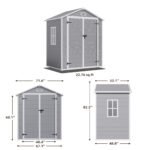 Asofer Outdoor Storage Shed with Floor, 6' x 4' Resin Storage Shed, Plastic Garden Shed, All-Weather Colorfast, Gray - Image 6