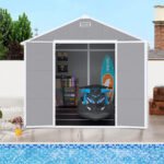 7.5x10.3FT Outdoor Shed, Extra Large Storage Shed Resin, Outside Storage for Garden Backyard, Double Doors, Double Windows, PP Splicing Floor, Heavy-duty Frame - Image 2
