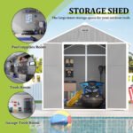 7.5x10.3FT Outdoor Shed, Extra Large Storage Shed Resin, Outside Storage for Garden Backyard, Double Doors, Double Windows, PP Splicing Floor, Heavy-duty Frame - Image 4
