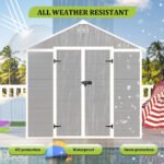 7.5x10.3FT Outdoor Shed, Extra Large Storage Shed Resin, Outside Storage for Garden Backyard, Double Doors, Double Windows, PP Splicing Floor, Heavy-duty Frame - Image 7