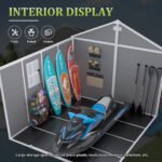 7.5x10.3FT Outdoor Shed, Extra Large Storage Shed Resin, Outside Storage for Garden Backyard, Double Doors, Double Windows, PP Splicing Floor, Heavy-duty Frame - Image 8