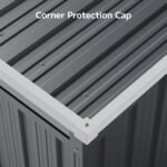 Asofer 8 x 6 FT Outdoor Storage Shed Clearance with Sliding Doors, Metal Garden Tool Shed for Yard, Patio, Gray - Image 2