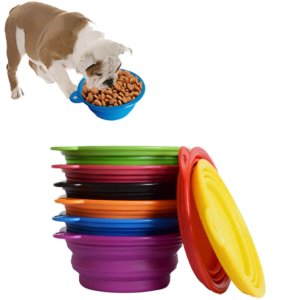 Collapsible Silicone Pet Travel Bowl for Food and Water