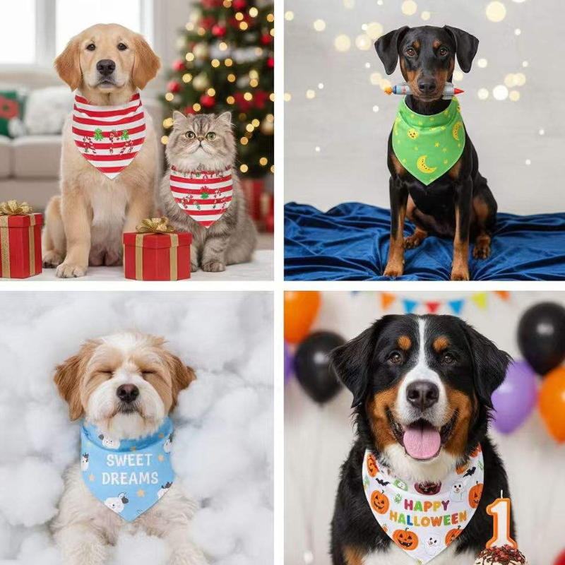 Microfiber Polyester Pet Bandana Scarf for Dogs - Image 3