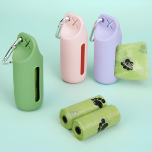 Silicone Pet Waste Bag Holder with Metal Clip