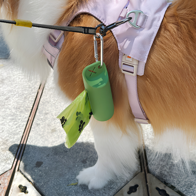 Silicone Pet Waste Bag Holder with Metal Clip - Image 2